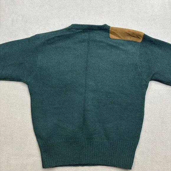 Polo Ralph Lauren Hunting Sweater Sz 44 L Suede Elbow And Shoulder